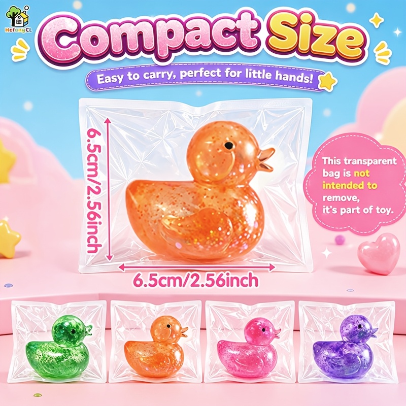 Glitter Duck Toy, Cute Sparkly Animal Toy